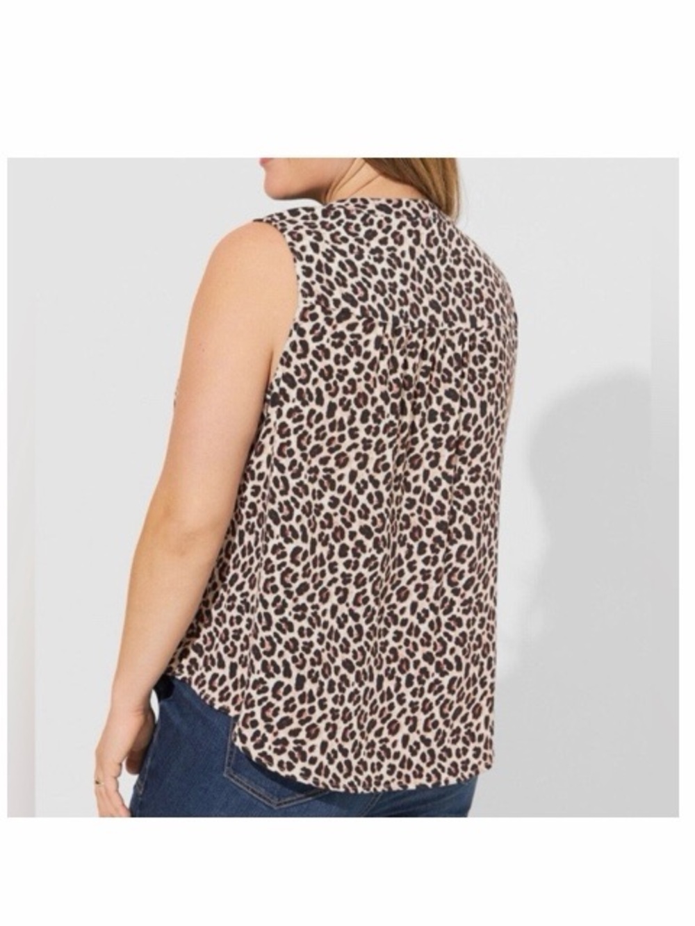Torrid Harper Animal Leopard Print Sleeveless Hi-Low Blouse - Picture 8 of 9
